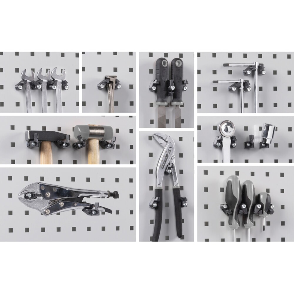 Productafbeelding nr. 12: Werkplaatskast Fami PERFOM, 4 geperforeerde legborden, 3 lades, geperforeerde platen voor deur, bakken, hxbxd 2.000 x 1.023 x 726 mm, lichtblauw