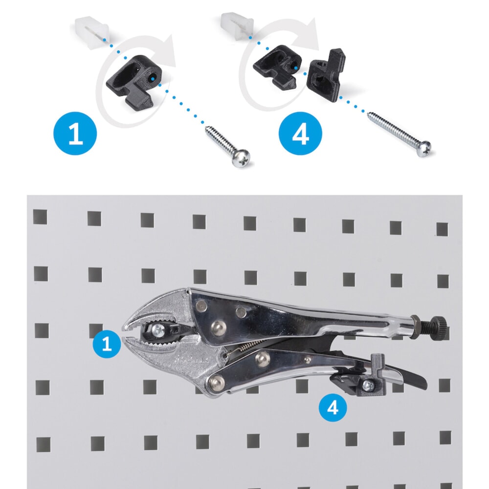 Productafbeelding nr. 14: Werkplaatskast Fami PERFOM, 4 geperforeerde legborden, 3 lades, geperforeerde platen voor deur, bakken, hxbxd 2.000 x 1.023 x 726 mm, lichtblauw