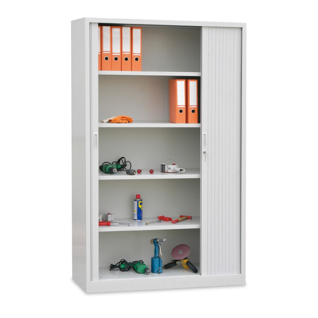 Productafbeelding nr. 1: Werkplaatsrolluikkast, 5 OH, hxbxd 1.950 x 1.200 x 460 mm, legborden lichtgrijs