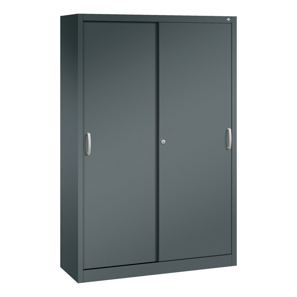 Product afbeelding: Werkplaatsschuifdeurkast C+P met 4 legborden, hxbxd 1.950 x 1.200 x 400 mm, antracietgrijs, antracietgrijs