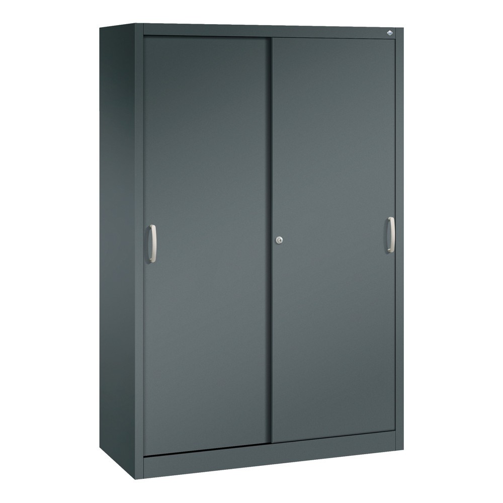 Product afbeelding: Werkplaatsschuifdeurkast C+P met 4 legborden, hxbxd 1.950 x 1.200 x 500 mm, antracietgrijs, antracietgrijs
