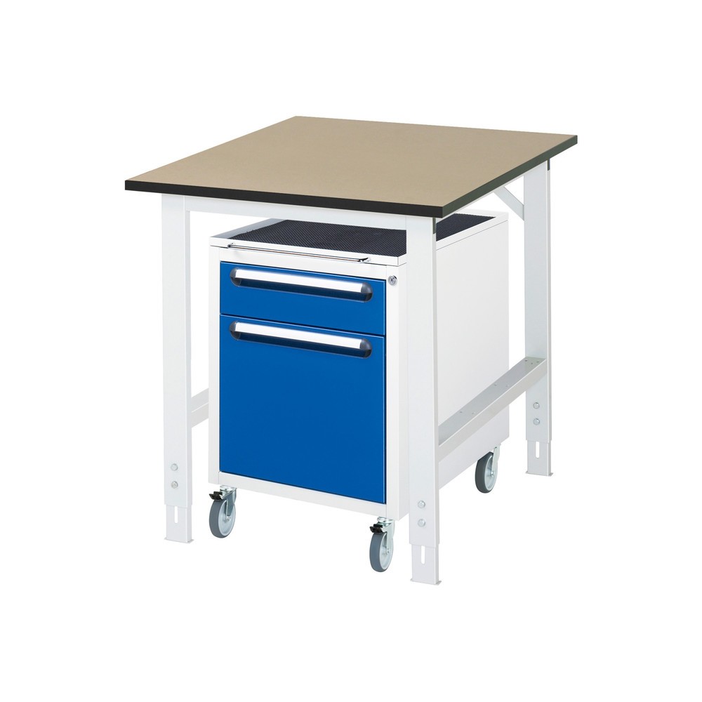 Product afbeelding: Werkplaatsset RAU TOM 2-delig, met werktafel, hxbxd 760-1.080 x 750 x 1.000 mm, mdf werkblad, excl. rolcontainer met 2 lades, hxbxd 690 x 480 x 600 mm