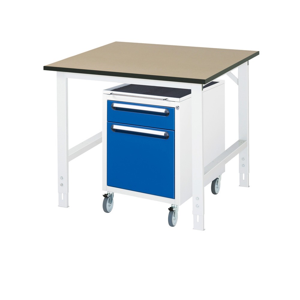 Product afbeelding: Werkplaatsset RAU TOM 2-delig, met werktafel, hxbxd 760-1.080 x 1.000 x 1.000 mm, mdf werkblad, excl. rolcontainer met 2 lades, hxbxd 690 x 480 x 600 mm
