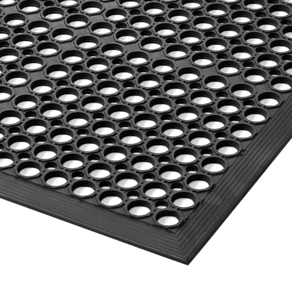 Werkplekmat voor natte en droge omgevingen, gatendrainage, bxd 910 x 1.520 mm Product afbeelding: Werkplekmat voor natte en droge omgevingen, gatendrainage, bxd 910 x 1.520 mm