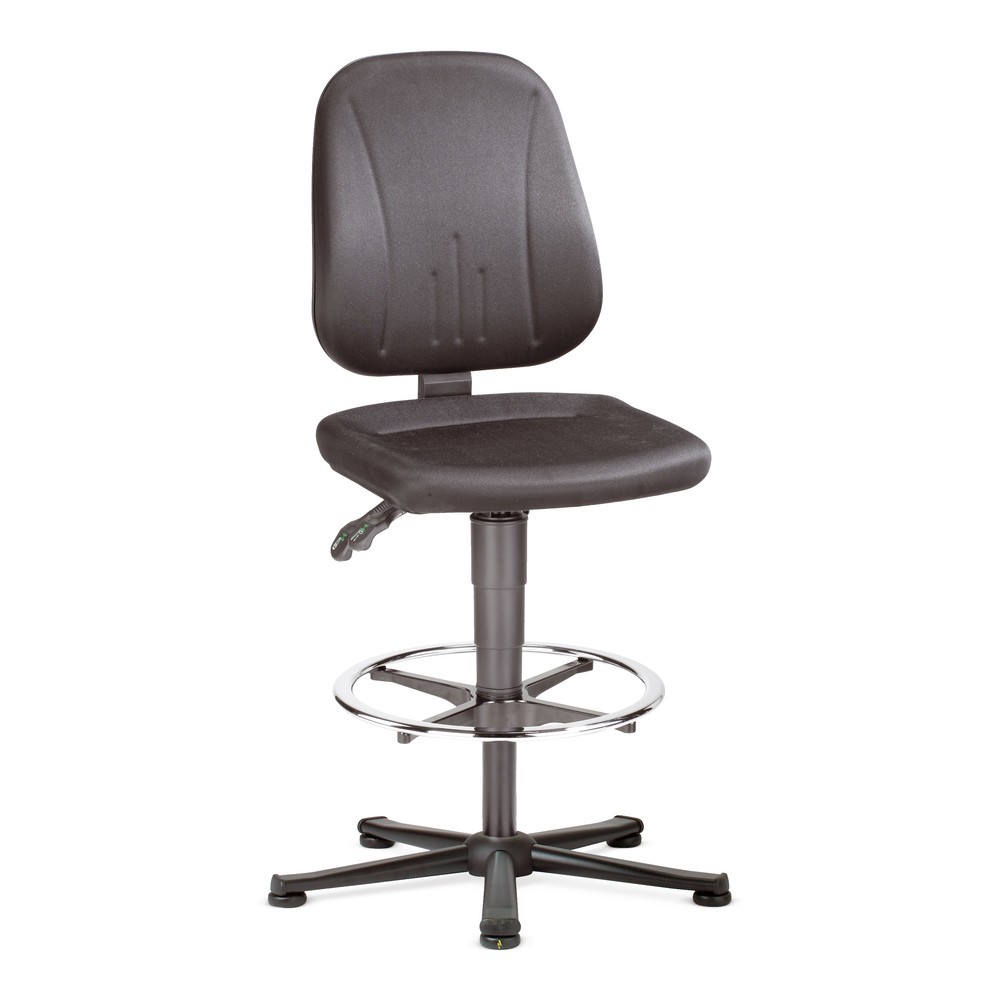 Product afbeelding: Werkdraaistoel bimos ESD Unitec, stof, met glijders + voetring, zwart