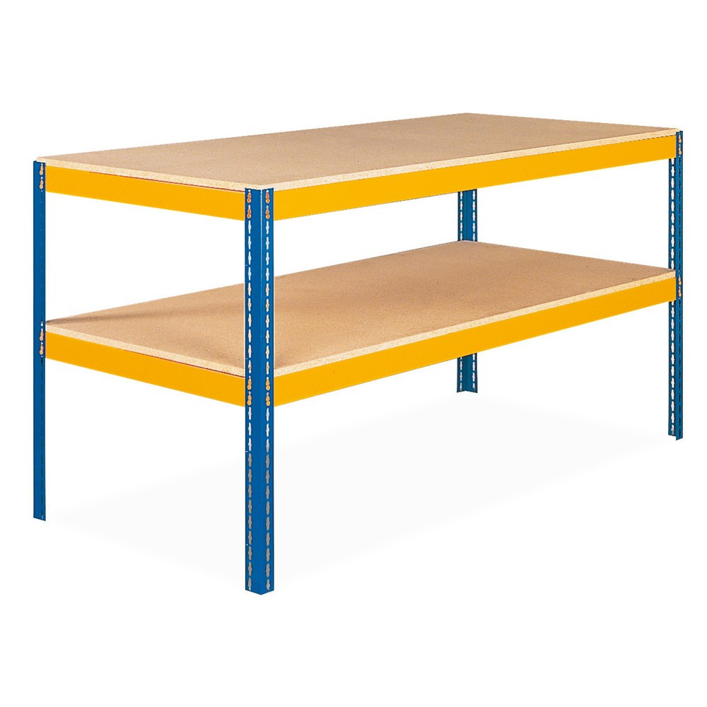 Product afbeelding: Werktafel NGS, schapbelasting 320 kg, 2 legborden met elk 1 steunbalk, hxbxd 990 x 1.536 x 621 mm