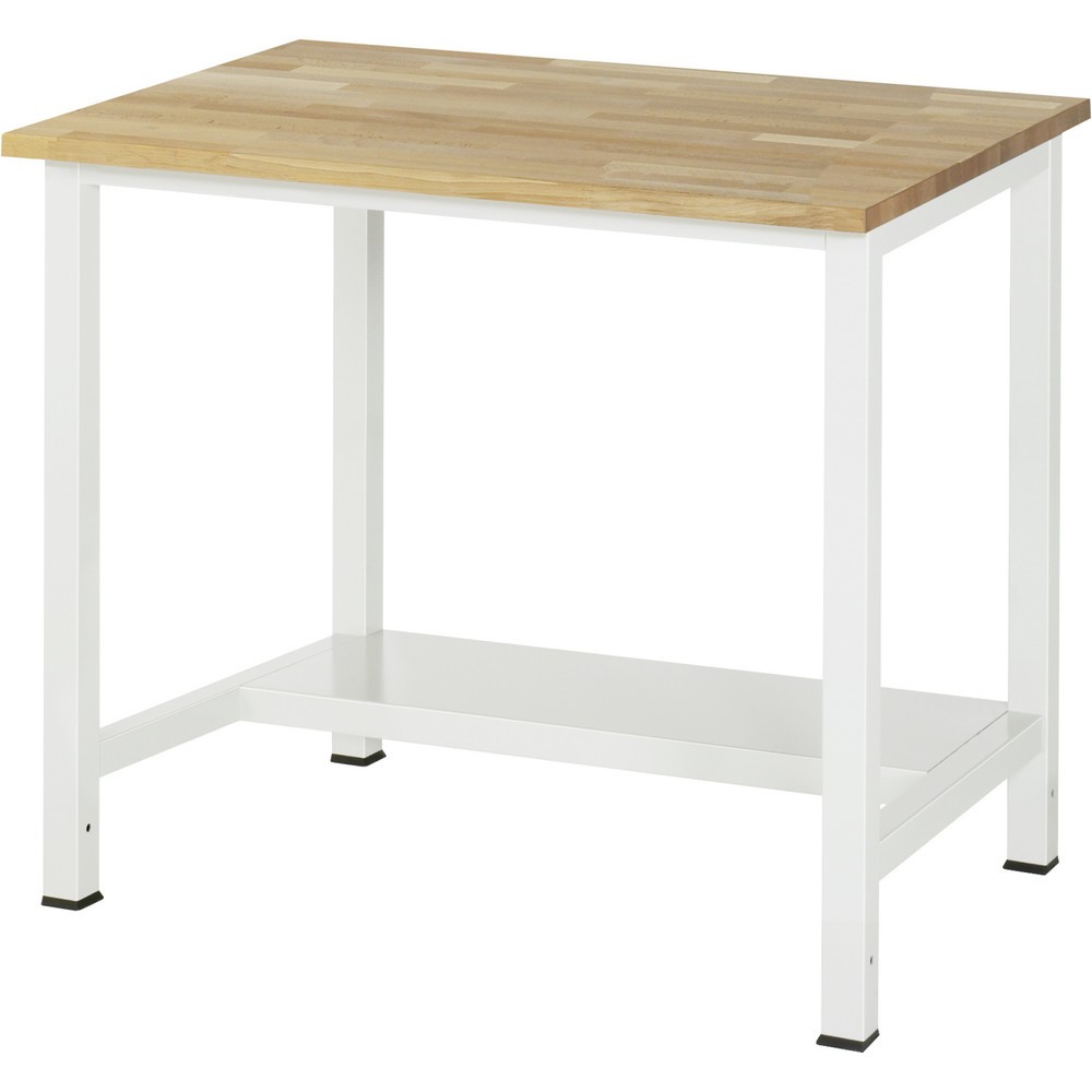 Productafbeelding nr. 1: Werktafel RAU 900 met legbord diepte 320 mm, hxbxd 825 x 1.000 x 800 mm, massief beuken werkblad