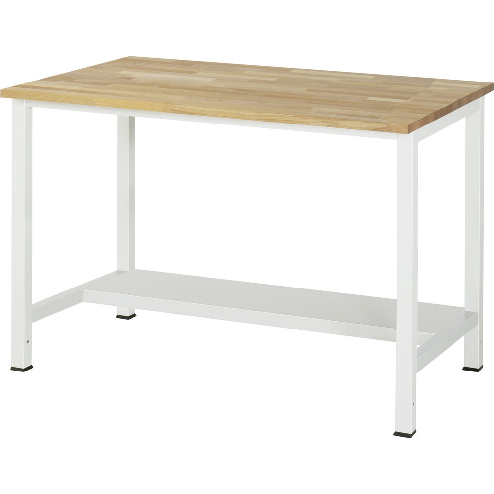 Productafbeelding nr. 1: Werktafel RAU 900 met legbord diepte 320 mm, hxbxd 825 x 1.250 x 800 mm, massief beuken werkblad