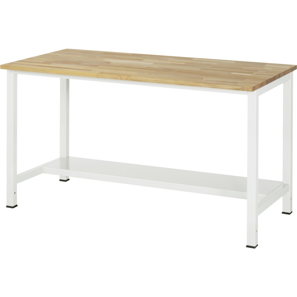 Productafbeelding nr. 1: Werktafel RAU 900 met legbord diepte 320 mm, hxbxd 825 x 1.500 x 800 mm, massief beuken werkblad