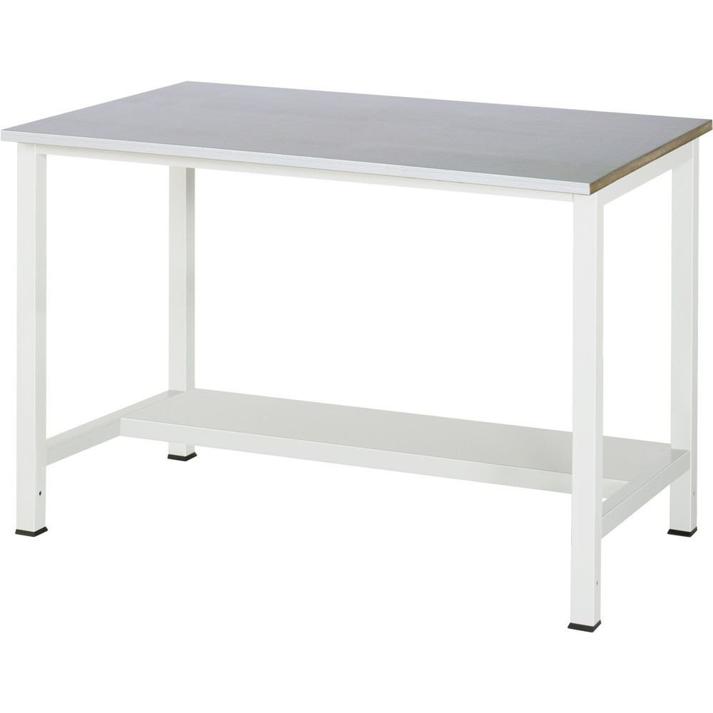 Productafbeelding nr. 1: Werktafel RAU 900 met legbord diepte 320 mm, hxbxd 825 x 1.250 x 800 mm, werkblad van roestvrijstalen plaat