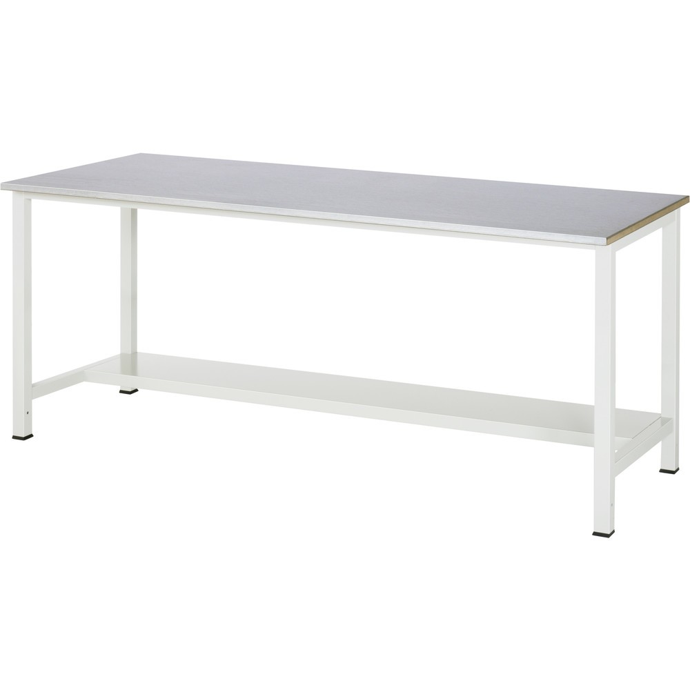 Productafbeelding nr. 1: Werktafel RAU 900 met legbord diepte 320 mm, hxbxd 825 x 2.500 x 800 mm, werkblad met laag plaatstaal
