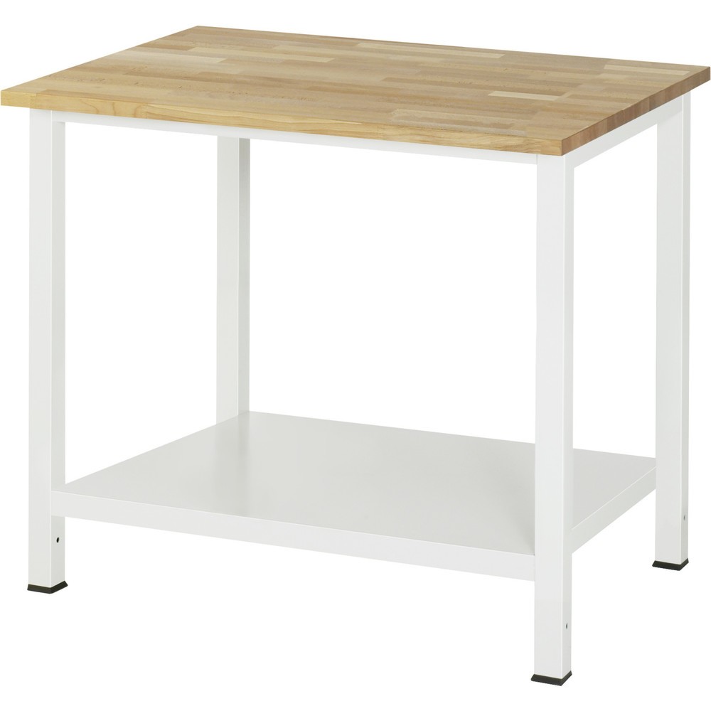 Productafbeelding nr. 1: Werktafel RAU 900 met legbord diepte 650 mm, hxbxd 825 x 1.000 x 800 mm, massief beuken werkblad