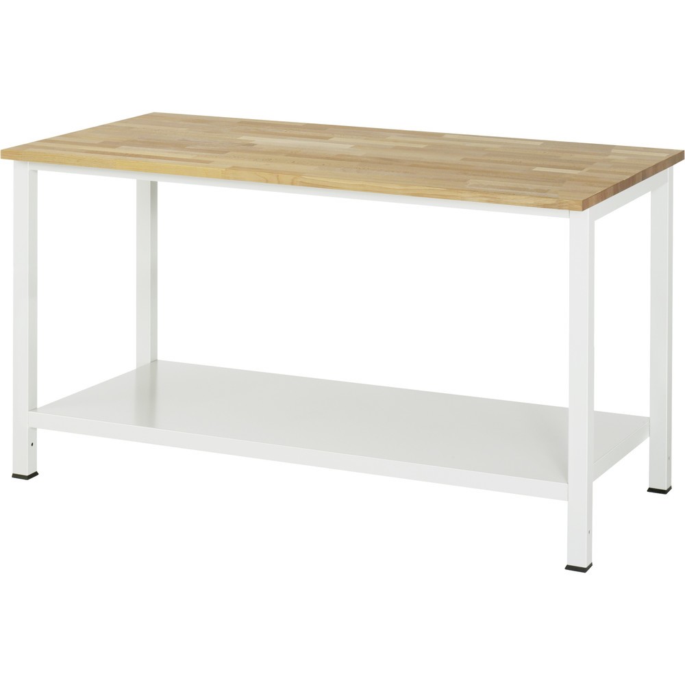 Productafbeelding nr. 1: Werktafel RAU 900 met legbord diepte 650 mm, hxbxd 825 x 1.500 x 800 mm, massief beuken werkblad