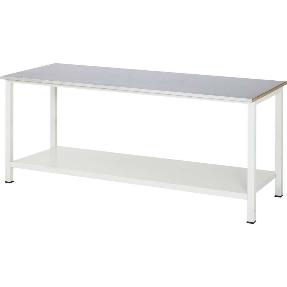 Productafbeelding nr. 1: Werktafel RAU 900 met legbord diepte 650 mm, hxbxd 825 x 2.500 x 800 mm, werkblad met laag plaatstaal