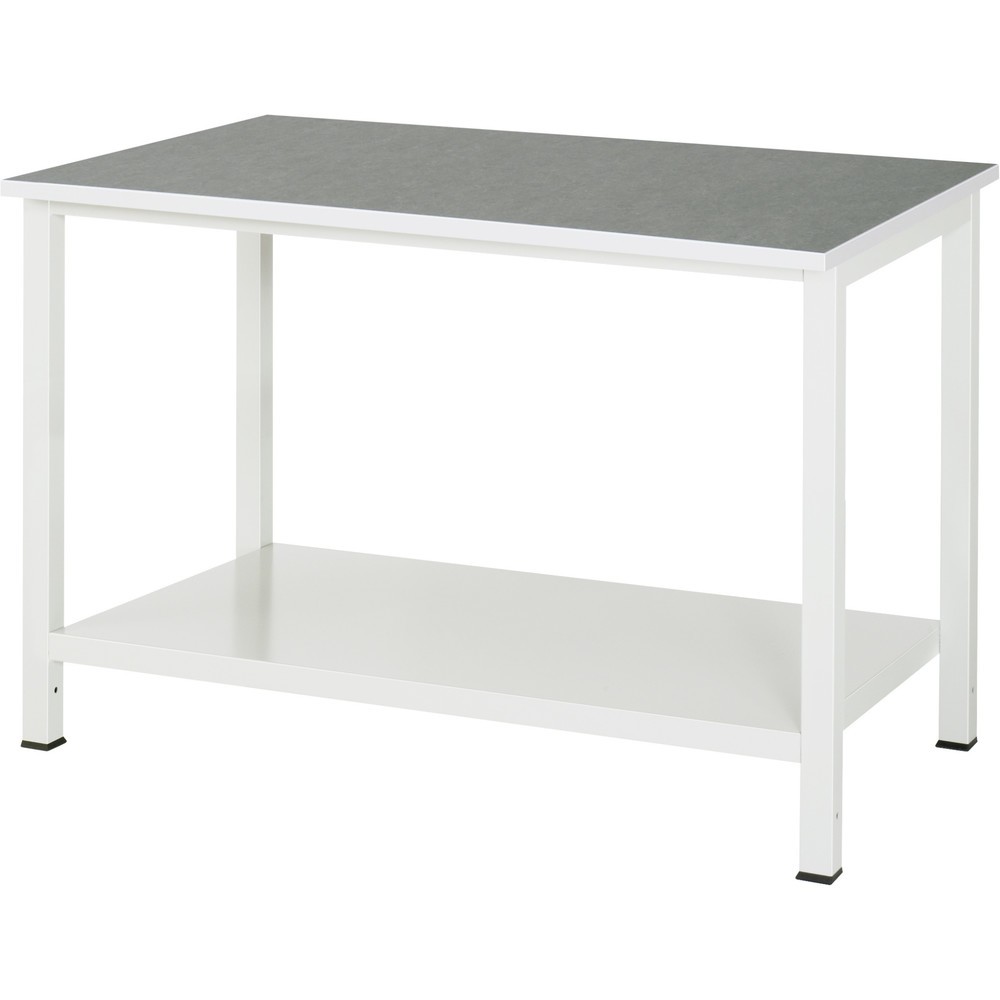 Productafbeelding nr. 1: Werktafel RAU 900 met legbord diepte 650 mm, hxbxd 825 x 1.250 x 800 mm, werkblad met Universal-/linoleumlaag