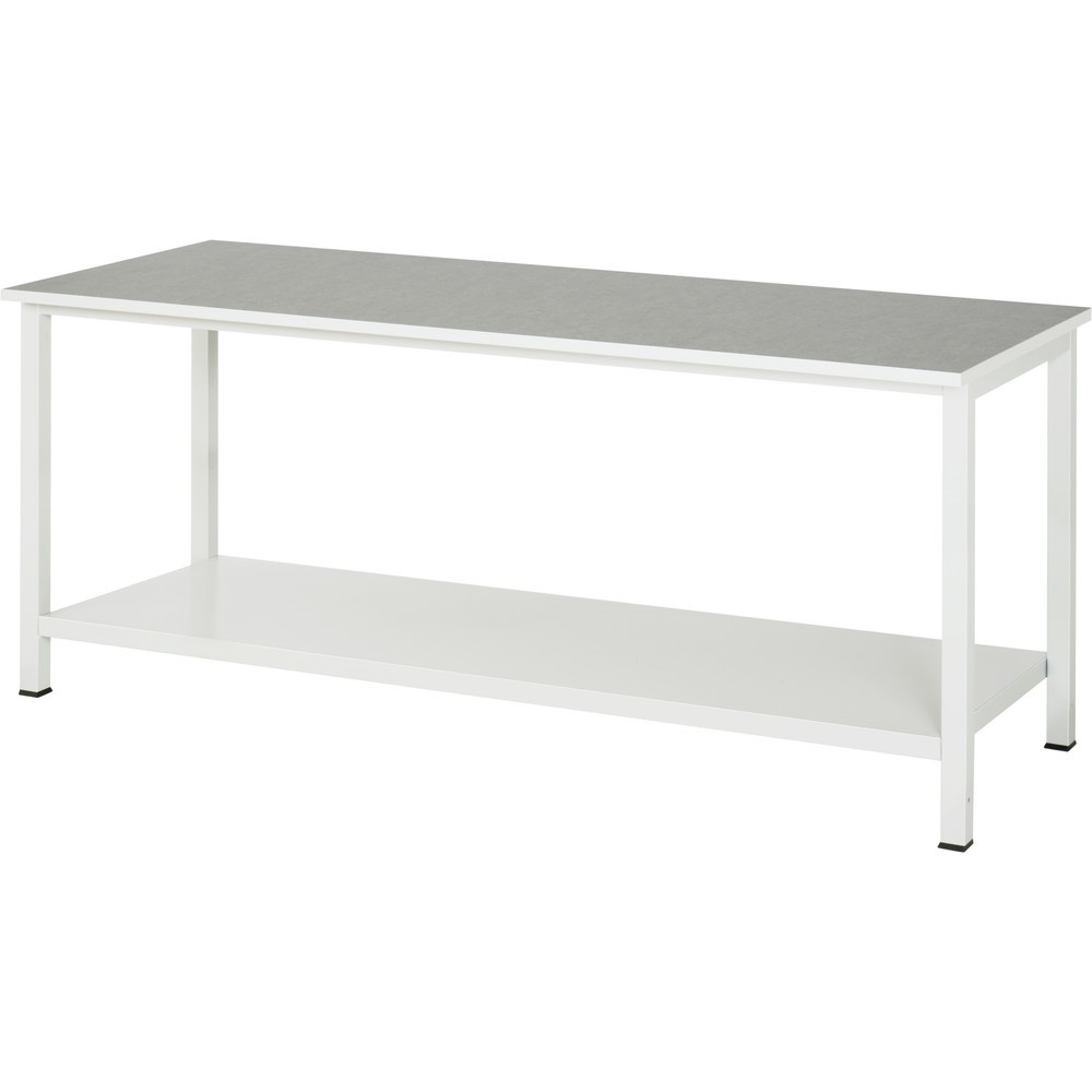Productafbeelding nr. 1: Werktafel RAU 900 met legbord diepte 650 mm, hxbxd 825 x 2.500 x 800 mm, werkblad met Universal-/linoleumlaag