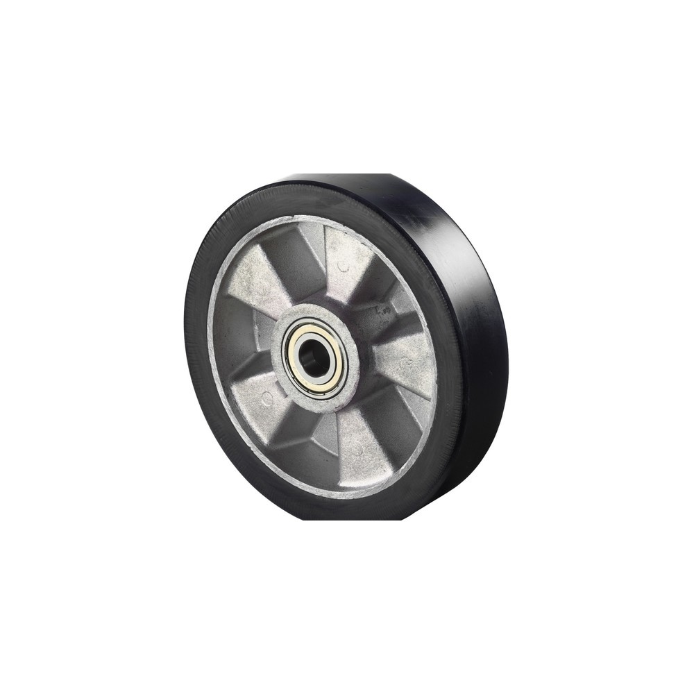 Product afbeelding: Wiel gegoten polyurethaan, kogellager, Ø x breedte 125 x 40 mm, draagvermogen 225 kg