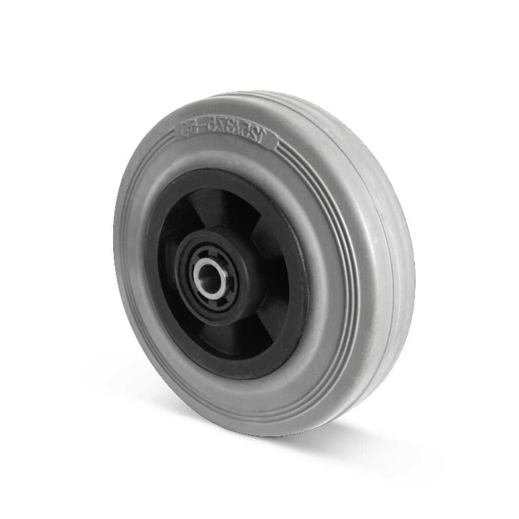 Wiel van massief rubber Basic, PAK-vrij, ØxB 80 x 30 mm, capaciteit 70 kg Product afbeelding: Wiel van massief rubber Basic, PAK-vrij, ØxB 80 x 30 mm, capaciteit 70 kg