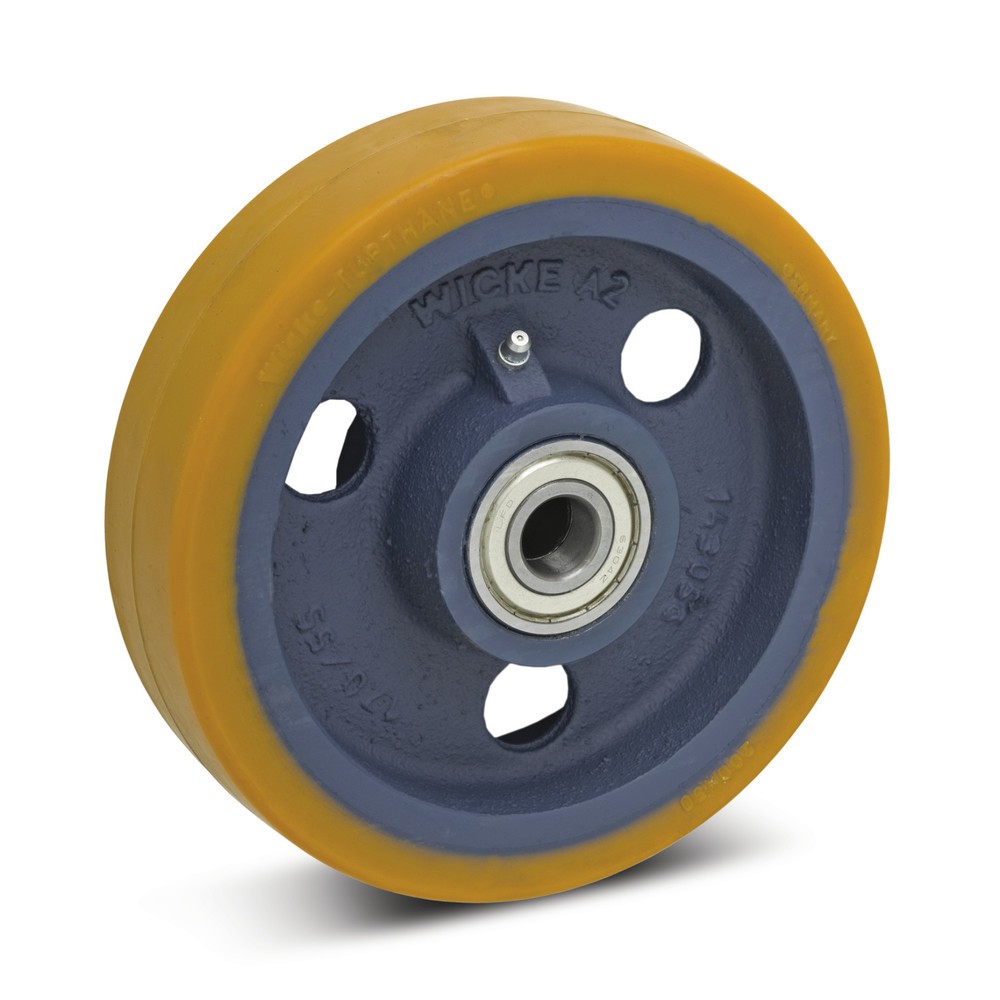 Product afbeelding: PU-wiel Wicke, groefkogellager, Ø x b 150 x 48 mm, cap. 450 kg