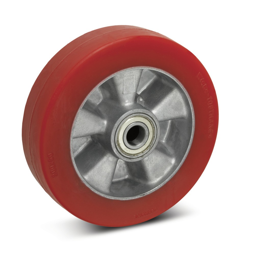 Product afbeelding: Wiel van zacht PU Wicke Redthane®, groefkogellager, Ø x b 100 x 40 mm, draagvermogen 310 kg