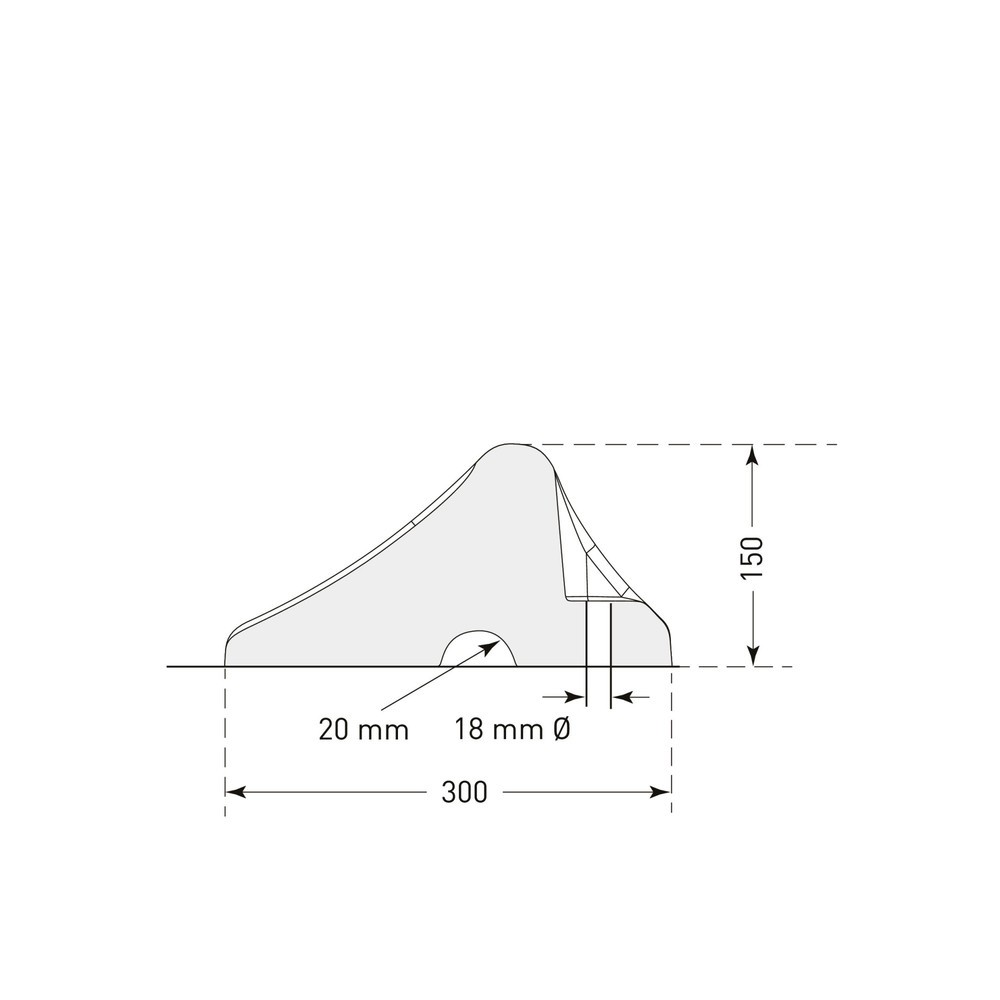 Productafbeelding nr. 2: Wielstop Heavy Duty, zwart, hxbxd 150 x 1.000 x 300 mm