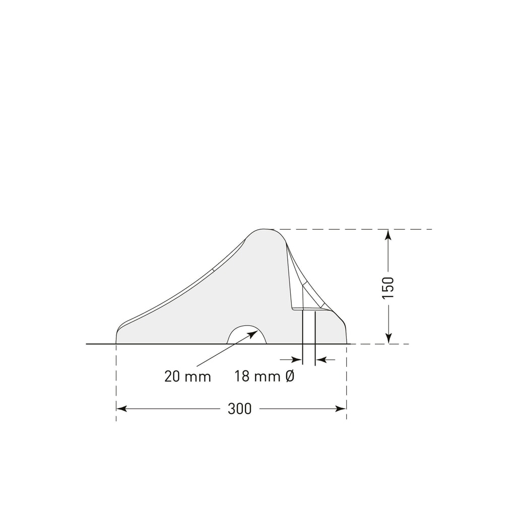 Productafbeelding nr. 2: Wielstop Heavy Duty, zwart, hxbxd 150 x 1.000 x 300 mm