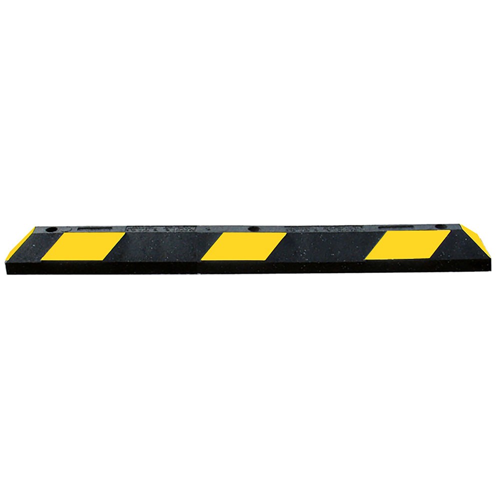 Product afbeelding: Wielstopper Justrite® Park-It®, gerecycled rubber, breedte 1800 mm, zwart/wit