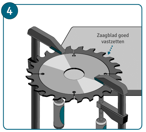 Handleiding voor een zaagblad slijpen: stap 4