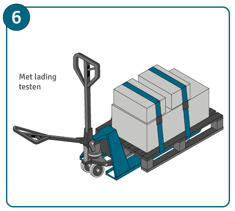 Handleiding voor palletwagen ontluchten, stap 2 : testen met lading