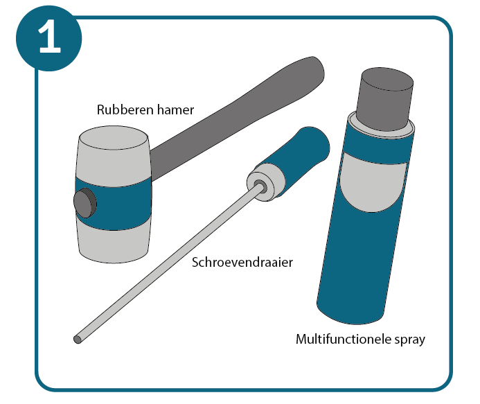 Gasveer bureaustoel vervangen, stap 1: gereedschap klaarleggen