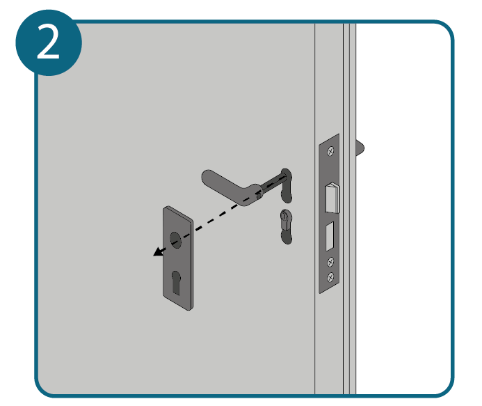 Stap 2: deurbeslag en klink verwijderen