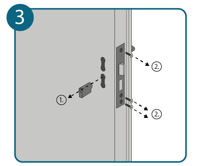 Stap 3: de stift en het deurslot verwijderen