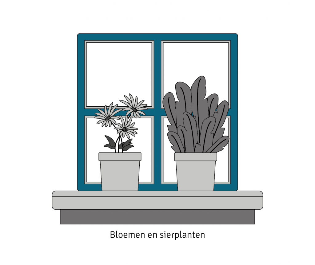 Potten met bloemen of sierplanten