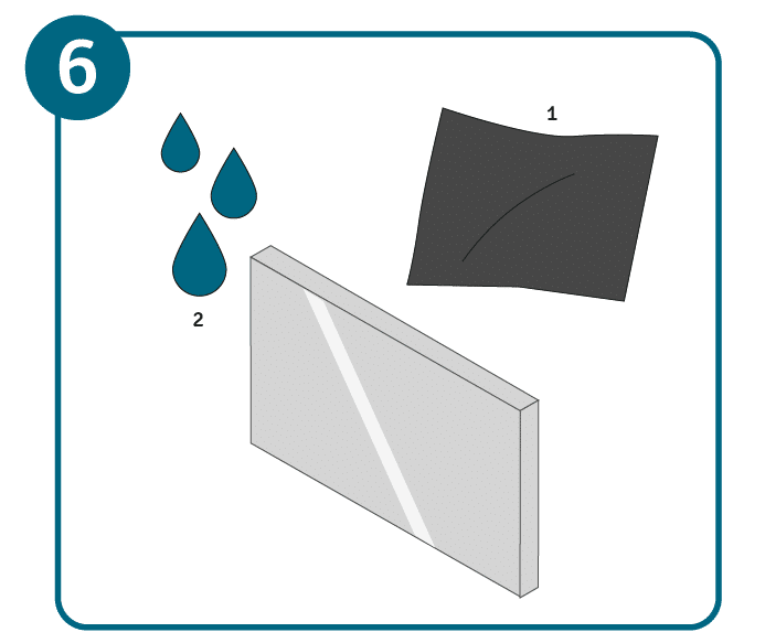 Acrylaat polijsten, stap 6: afspoelen met water