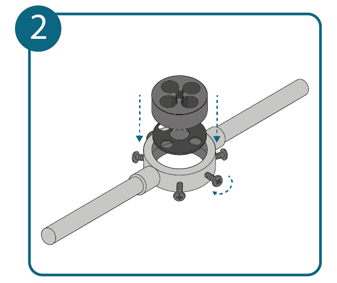 Buitendraad tappen, stap 2: draadsnijder voorbereiden