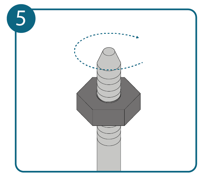 Buitendraad tappen, stap 5: schroefdraad controleren