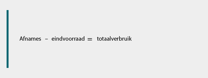 formule voor het berekenen van het totaalverbruik