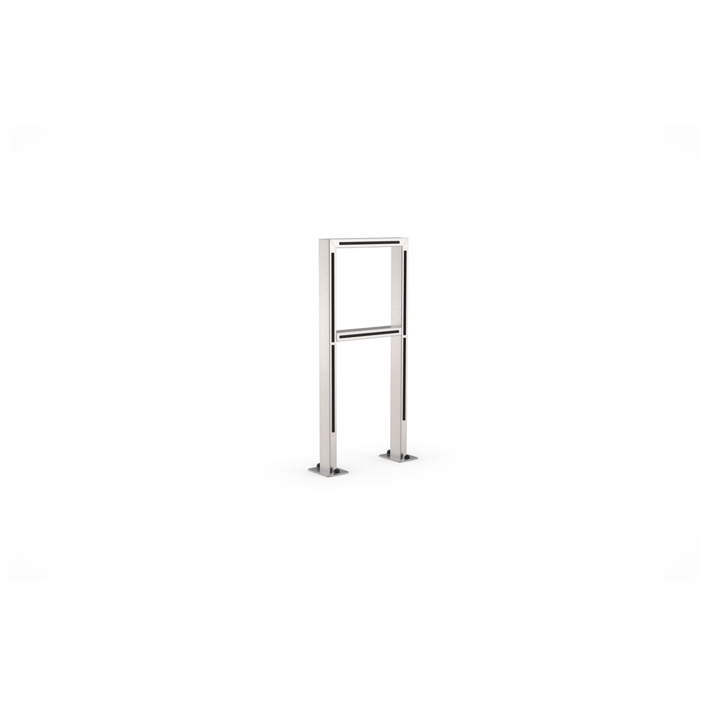 Product afbeelding: Beugelrek met kniebuis wsm®, voor keilboutbevestiging, 2 plaatsen, roestvrij staal