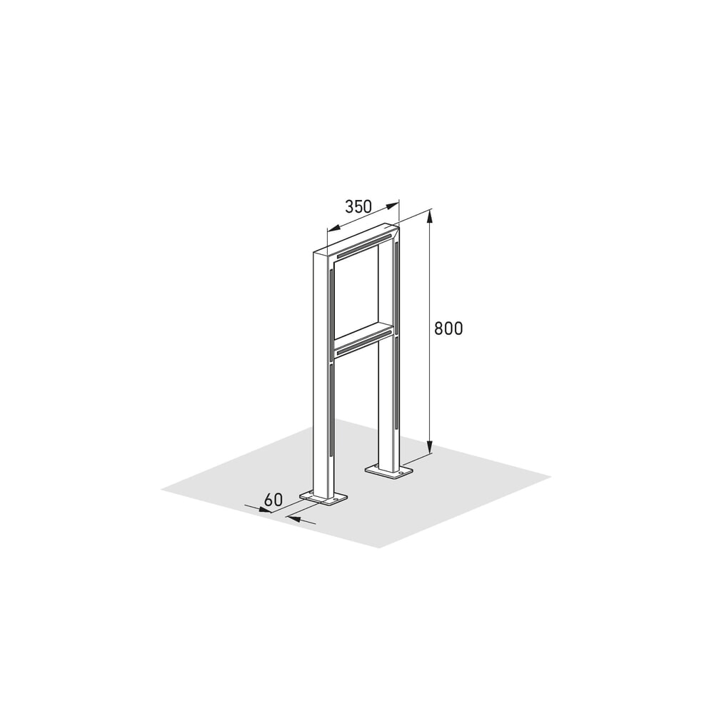 Productafbeelding nr. 9: Beugelrek met kniebuis wsm®, voor keilboutbevestiging, 2 plaatsen, roestvrij staal