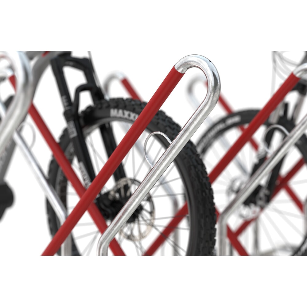 Productafbeelding nr. 5: Fietsenrek wsm® 0500 XBF, voor keilboutbevestiging, thermisch verzinkt, 2-zijdige wielinzet, 12 plaatsen, wielafstand 540 mm