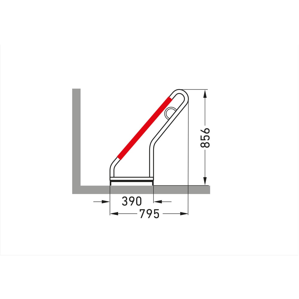 Productafbeelding nr. 7: Fietsenrek wsm® 0500 XBF, voor keilboutbevestiging, thermisch verzinkt, 1-zijdige wielinzet, 2 plaatsen, wielafstand 500 mm