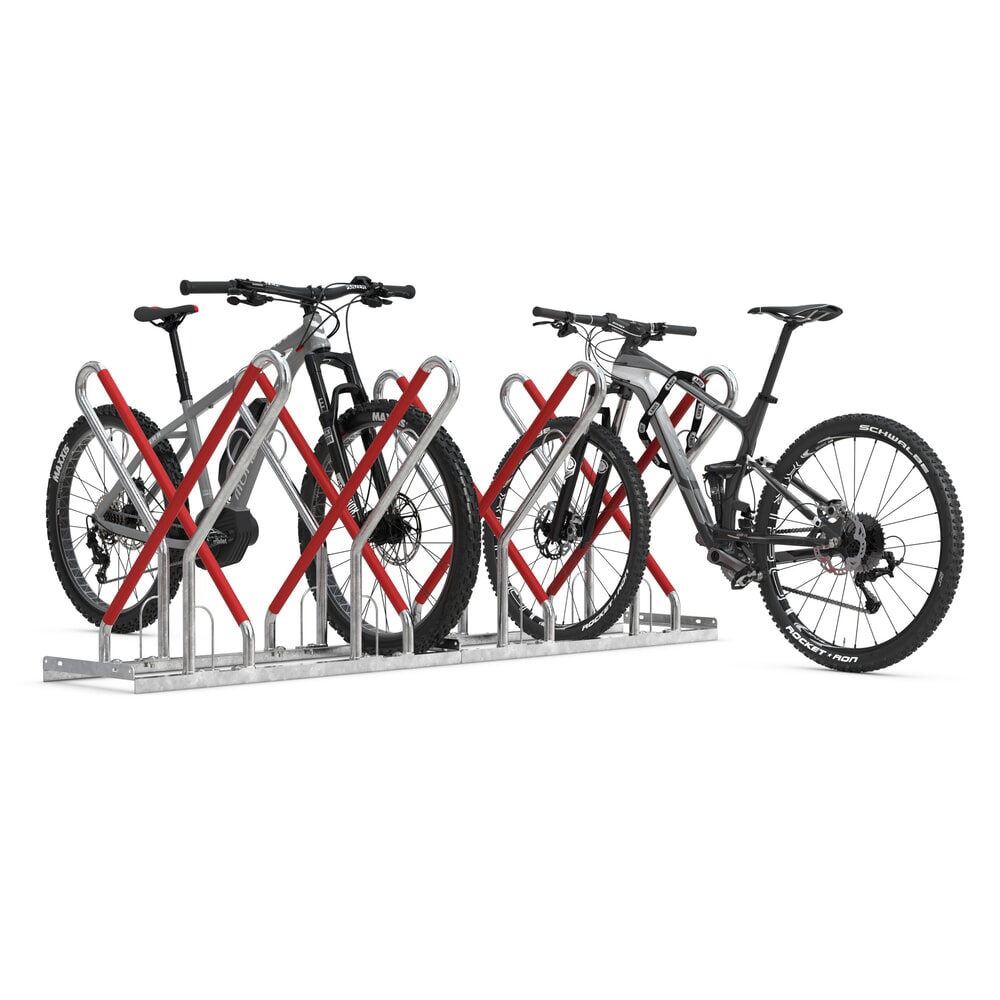Productafbeelding nr. 9: Fietsenrek wsm® 0500 XBF, voor keilboutbevestiging, thermisch verzinkt, 2-zijdige wielinzet, 12 plaatsen, wielafstand 540 mm