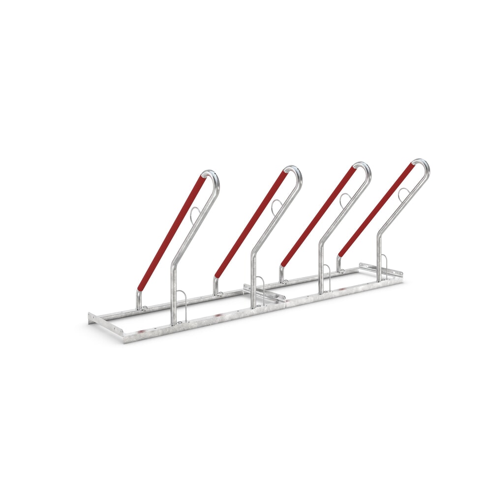 Productafbeelding nr. 1: Fietsenrek wsm® 0500 XBF, voor keilboutbevestiging, thermisch verzinkt, 1-zijdige wielinzet, 4 plaatsen, wielafstand 500 mm