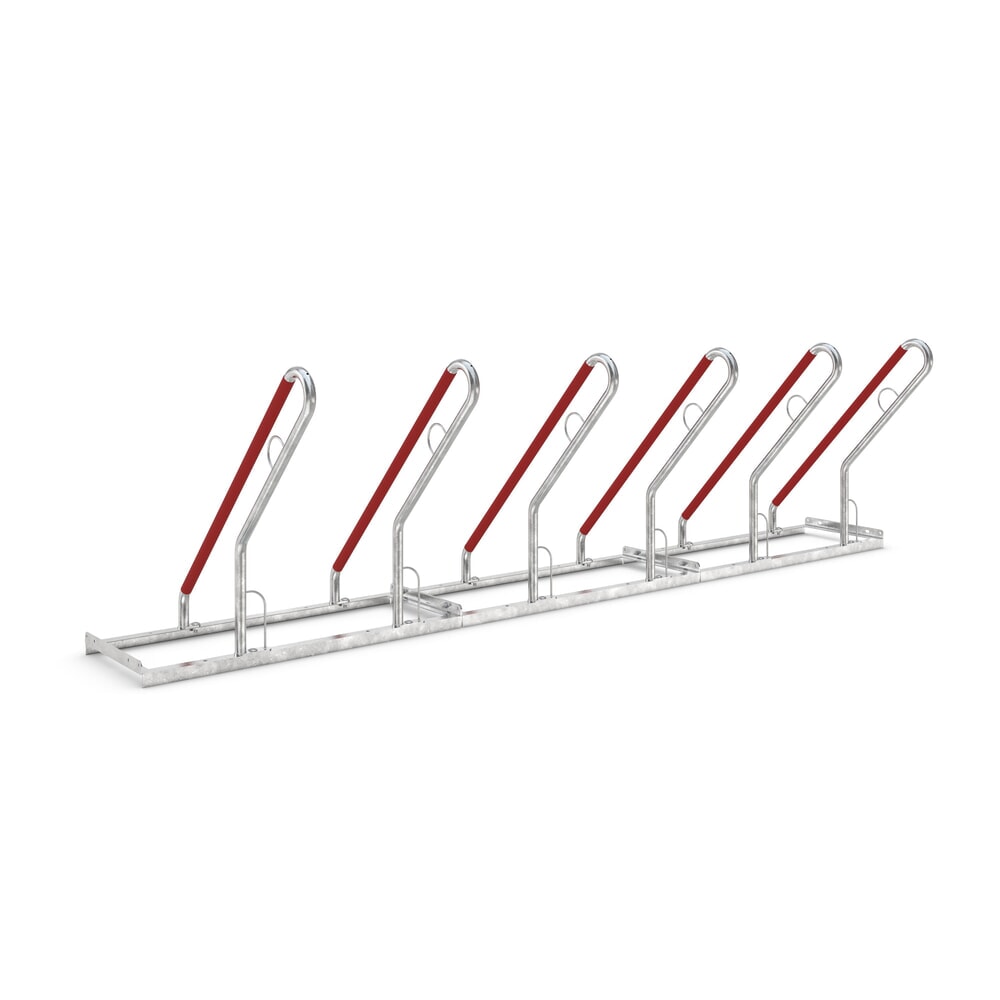 Productafbeelding nr. 1: Fietsenrek wsm® 0500 XBF, voor keilboutbevestiging, thermisch verzinkt, 1-zijdige wielinzet, 6 plaatsen, wielafstand 500 mm