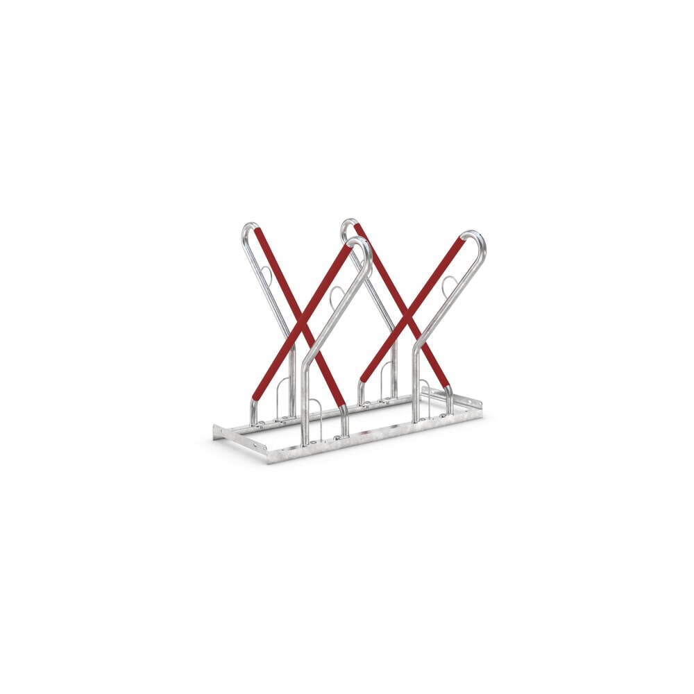 Productafbeelding nr. 1: Fietsenrek wsm® 0500 XBF, voor keilboutbevestiging, thermisch verzinkt, 2-zijdige wielinzet, 4 plaatsen, wielafstand 540 mm