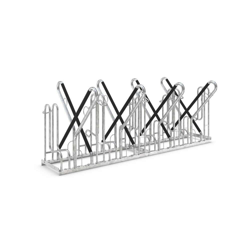 Productafbeelding nr. 1: Fietsenrek wsm® 4700 XBF, vrijstaand, thermisch verzinkt, 2-zijdige wielinzet, 8 plaatsen, wielafstand 540 mm