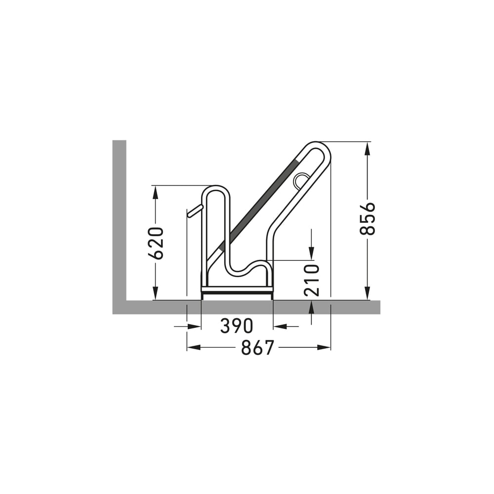 Productafbeelding nr. 7: Fietsenrek wsm® 4801 XXBF, 1-zijdige wielinzet, 1 plaats, diepte-instelling