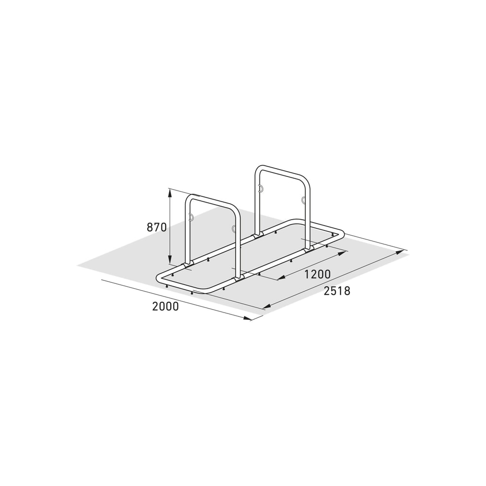 Productafbeelding nr. 7: Fietsleunsysteem wsm® GALAXY XL, 2-zijdige wielinzet, 4 plaatsen, breedte 2.520 mm