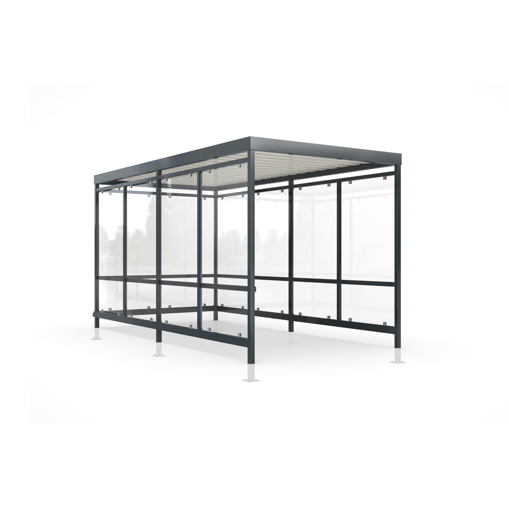 Product afbeelding: Winkelwagenoverkapping wsm® KÖLN, volledig gemonteerd, 10 elementen, zonder voorbereiding voor verlichting