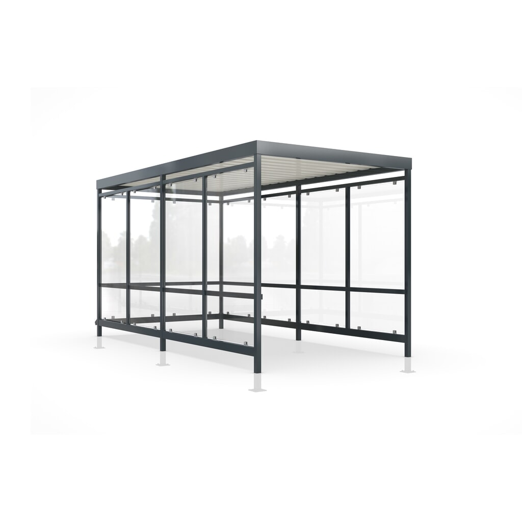 Product afbeelding: Winkelwagenoverkapping wsm® KÖLN, volledig gemonteerd, 10 elementen, zonder voorbereiding voor verlichting